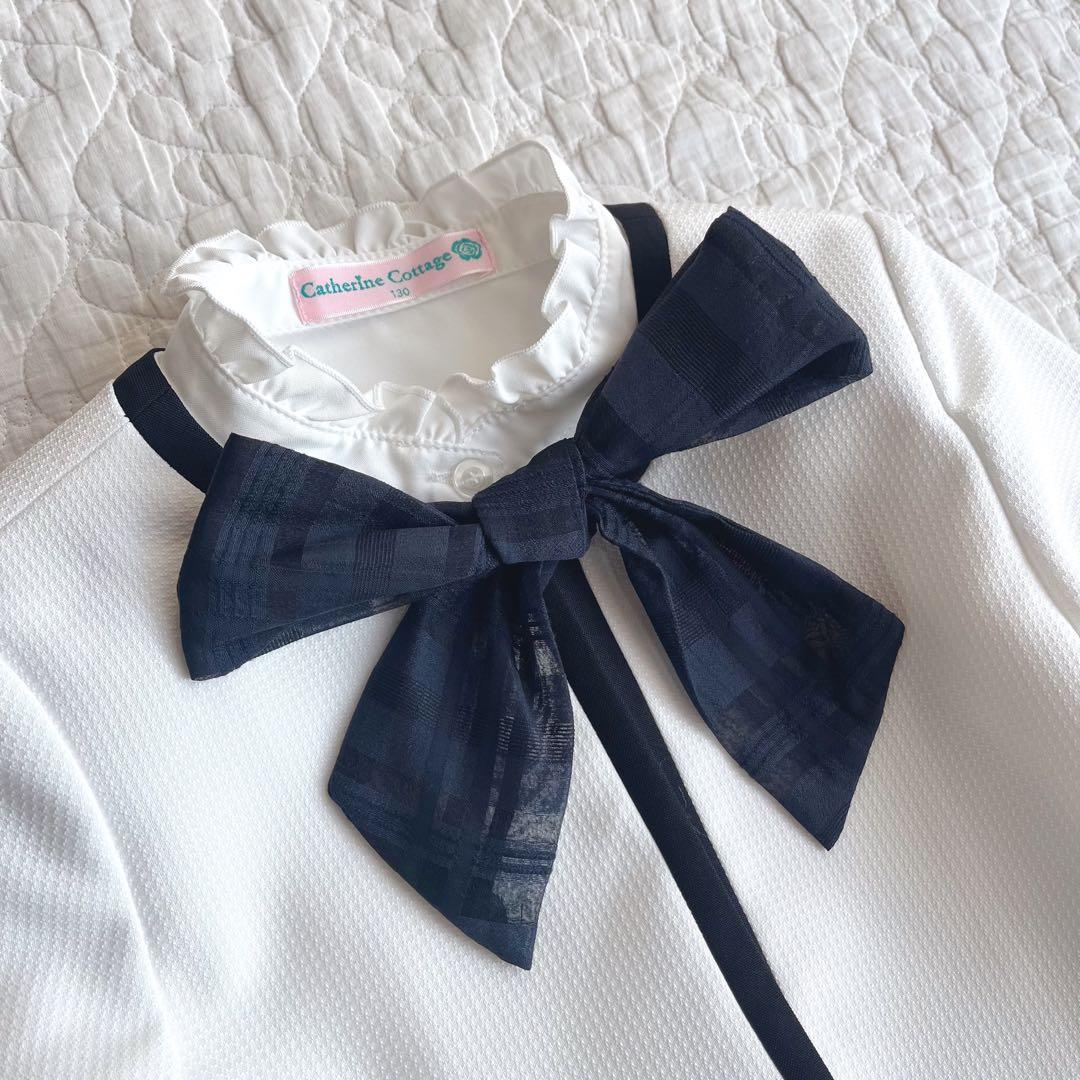 〈新品〉Catherine Cottage女の子フォーマル130 入学式 白×紺