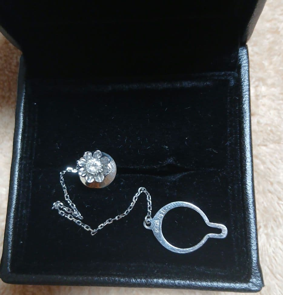 k14 WG ホワイトゴールドダイヤモンドタイピン