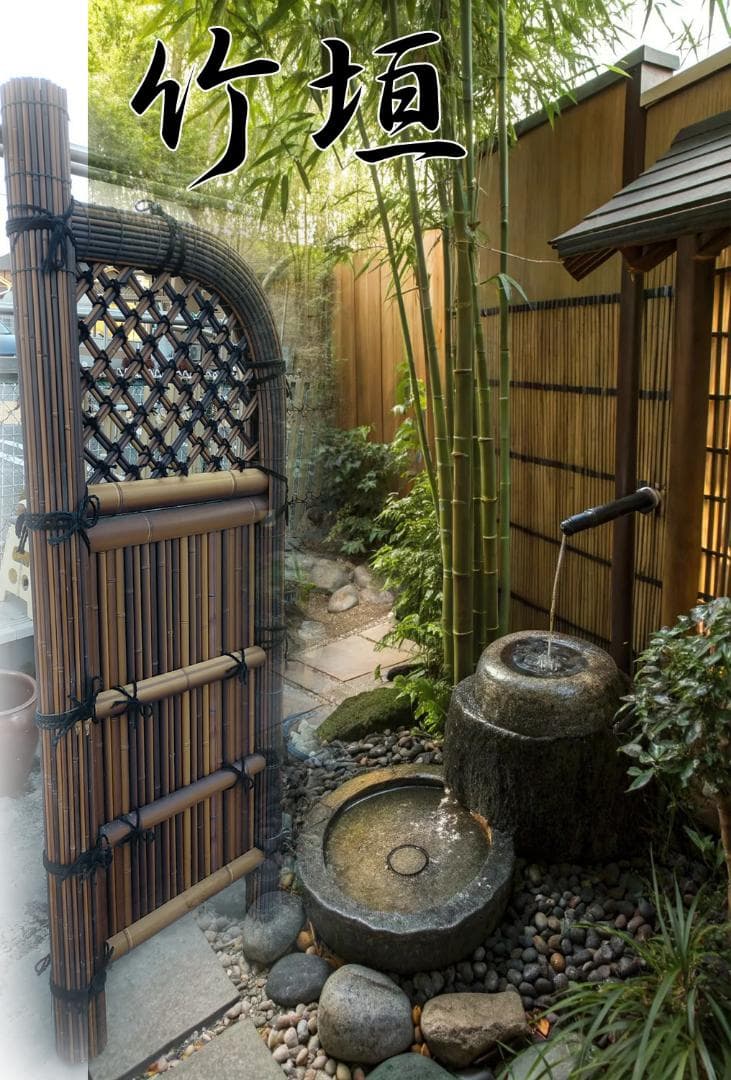 (引取り限定）竹巻玉袖☆竹垣☆袖垣☆庭園☆和庭園