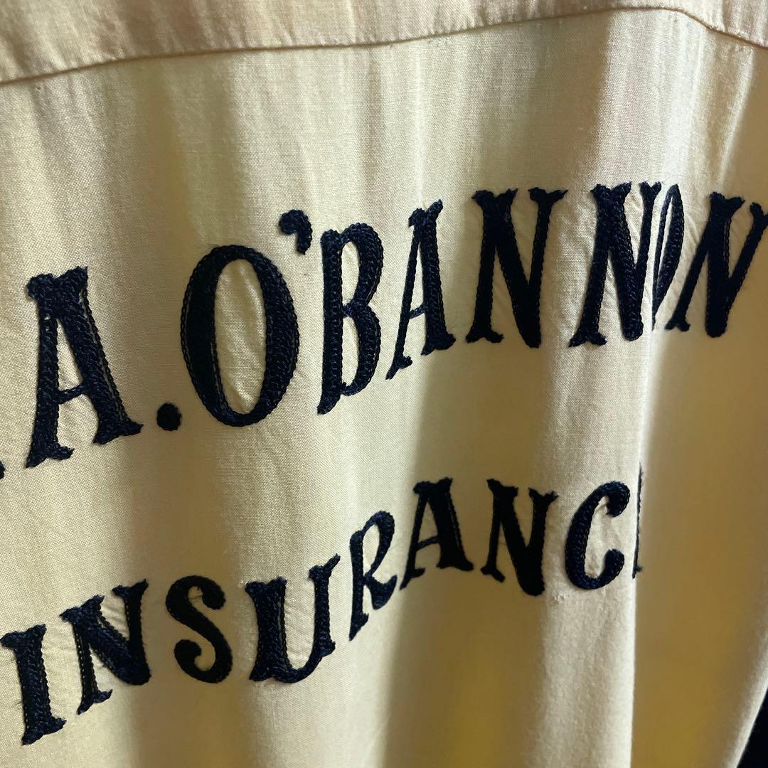 50s 60s Hilton ヒルトン　ボーリングシャツ　イエロー×ブラック