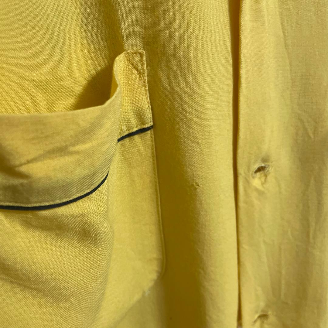 50s 60s Hilton ヒルトン　ボーリングシャツ　イエロー×ブラック