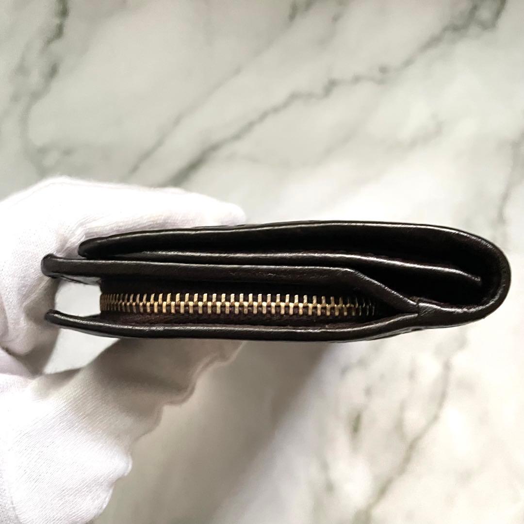 GUCCI グッチ　シマレザー 長財布 アビー　ゴールド金具　0113-⑨