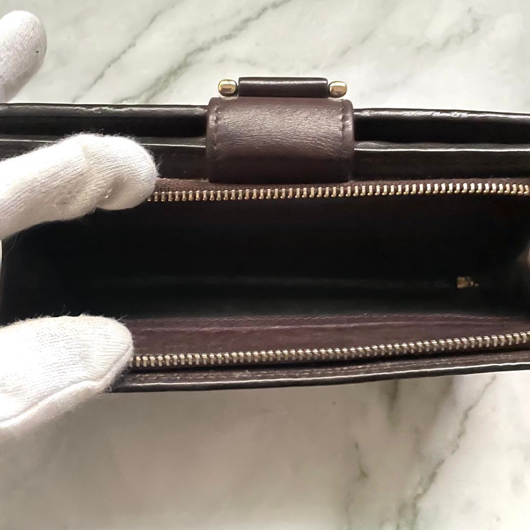 GUCCI グッチ　シマレザー 長財布 アビー　ゴールド金具　0113-⑨