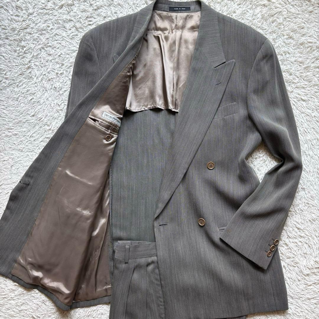 ★イタリア製★ エンポリオ アルマーニ ダブル ヘリンボーン 2プリーツ 灰色