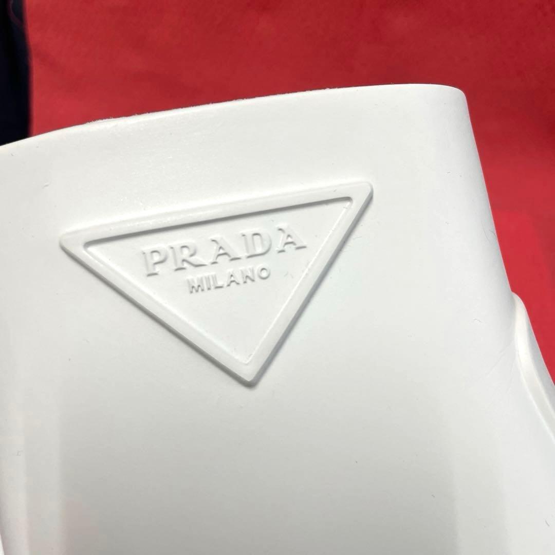 PRADA プラダ ラバーブーツ 白36(23〜23.5)レインブーツ シューズ