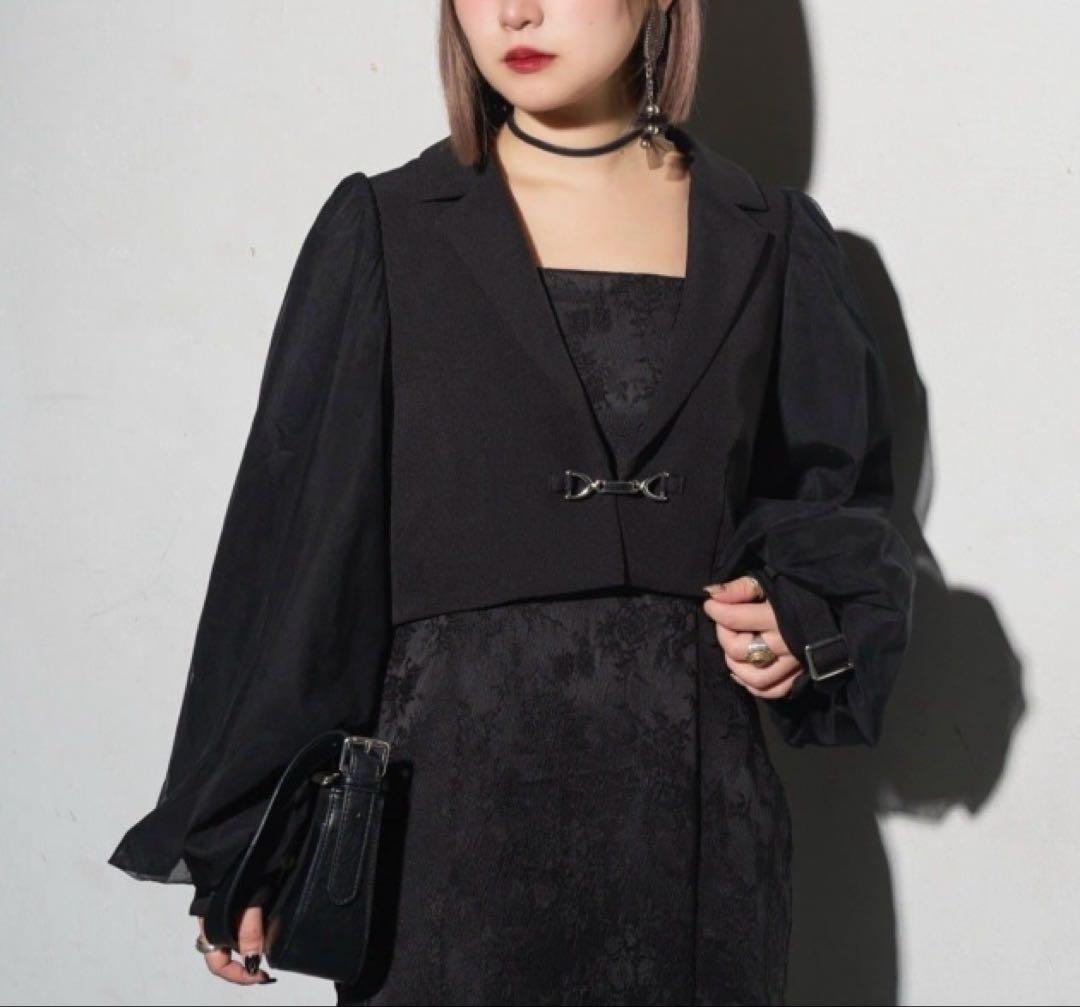 【Mavie.7】 袖チュールショートジャケット