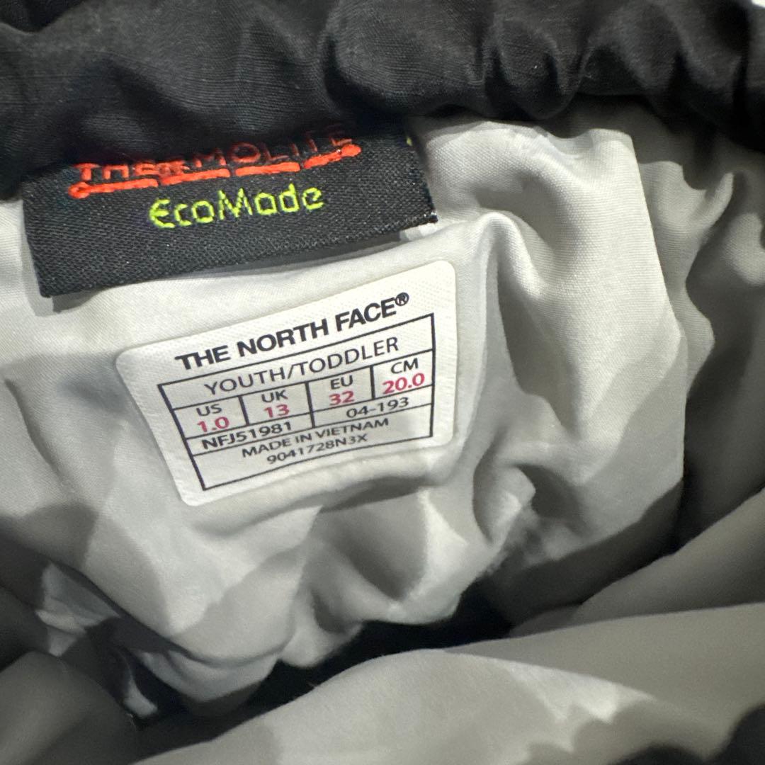 超美品一度使用　THE NORTH FACE 子ども用ブーツ ブラック　20㎝
