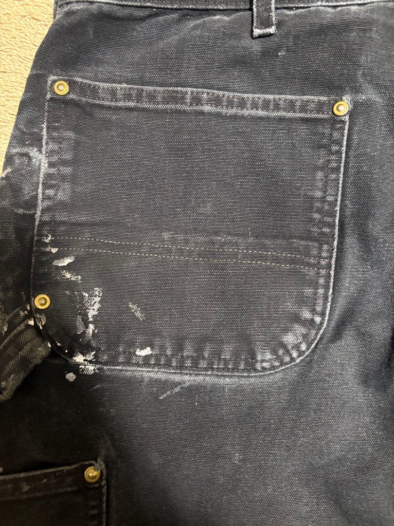 Carhartt ダックペインターパンツ 40×32 ブラック フェード ペンキ