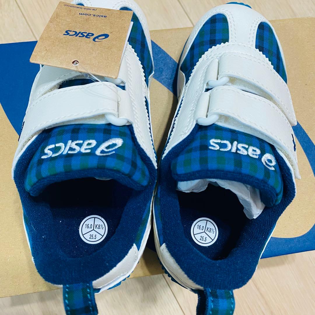 【新品】familiar×asics コラボスニーカー16.0 新品未使用　靴青