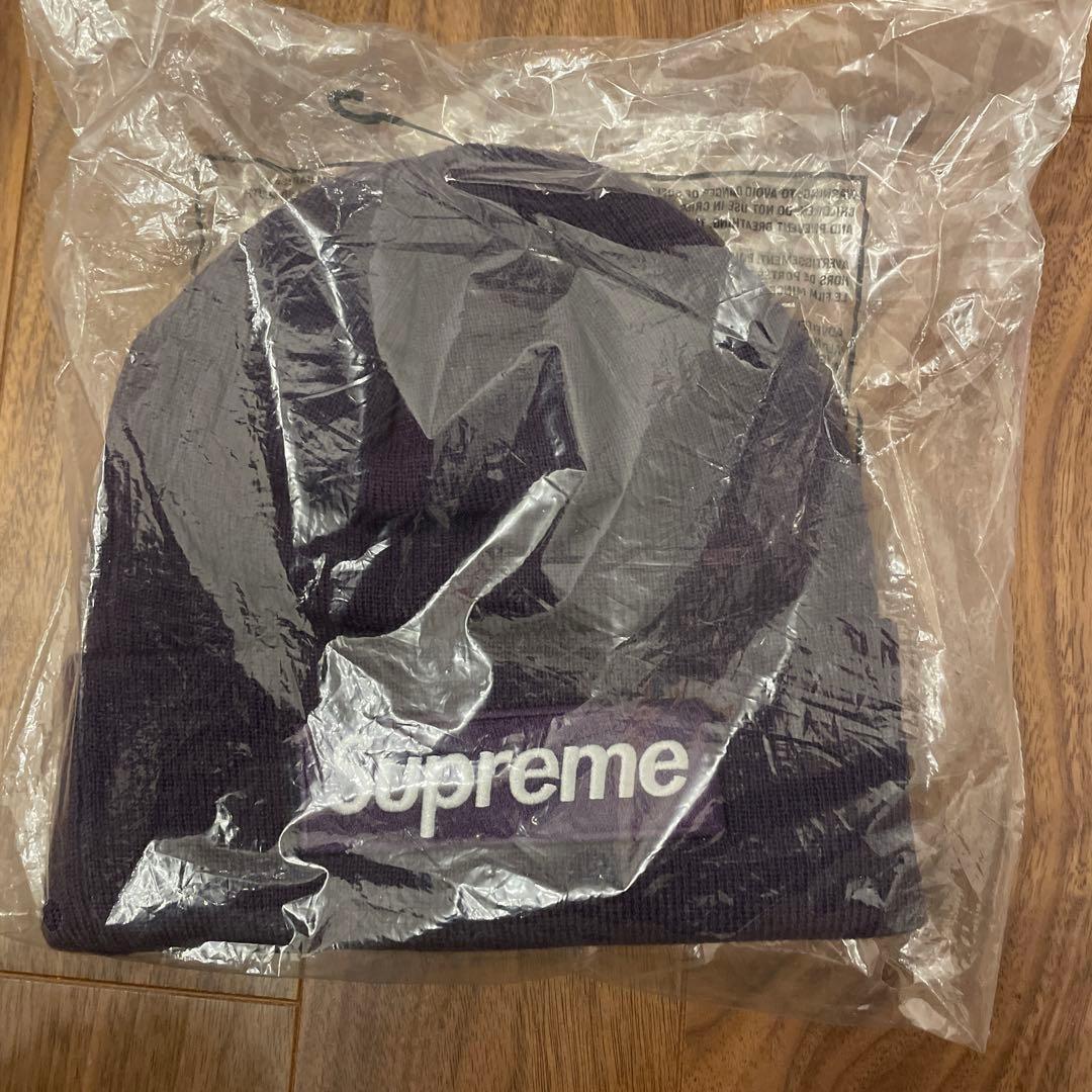 帽子 Supreme NEWERA BOXLOGO beanie purple23FW