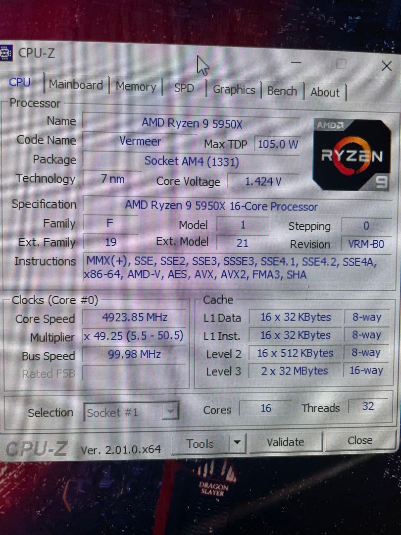 美品 CPUセット 5950X ROG 32GB B550 -A