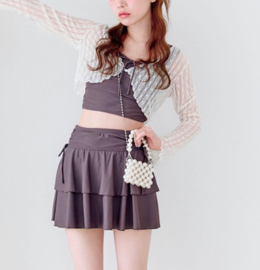 【新品】オリーブデオリーブ／レース羽織付リボンswim wear