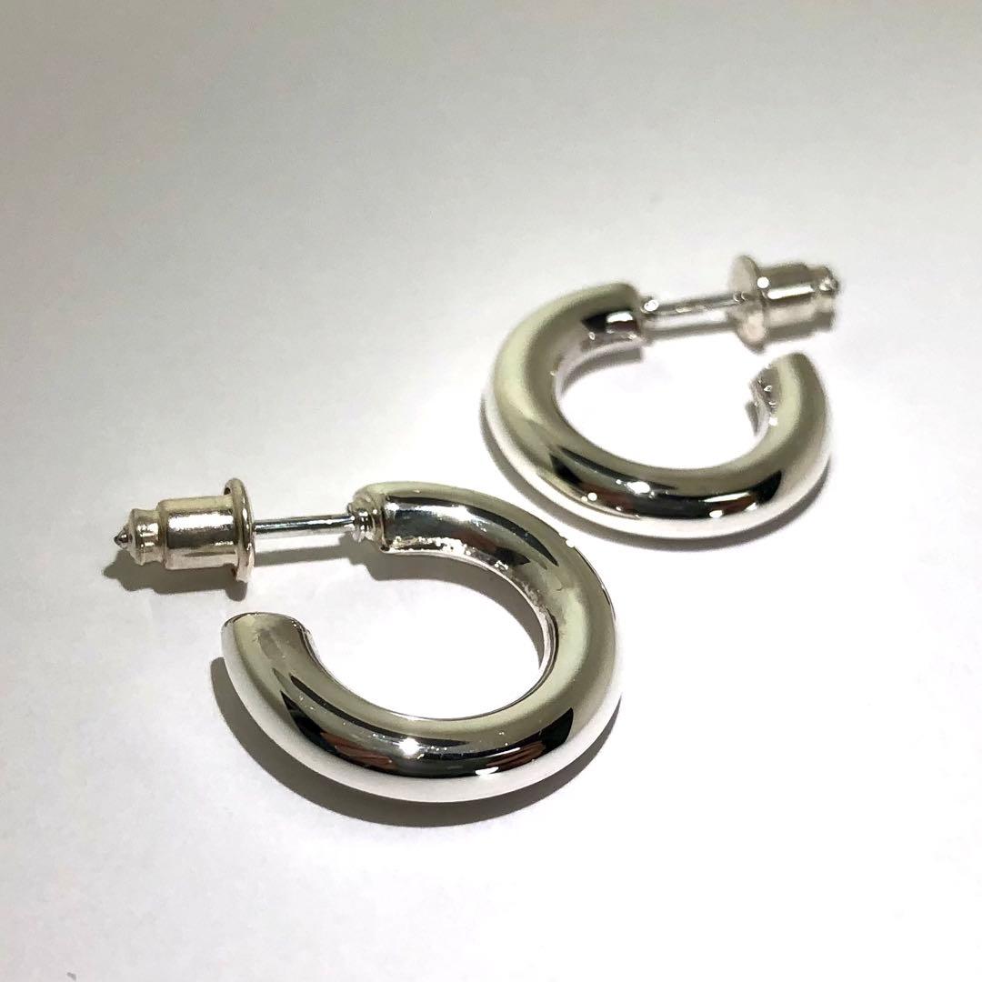 1003 シルバー　925 SILVER フープピアス　 刻印　両耳