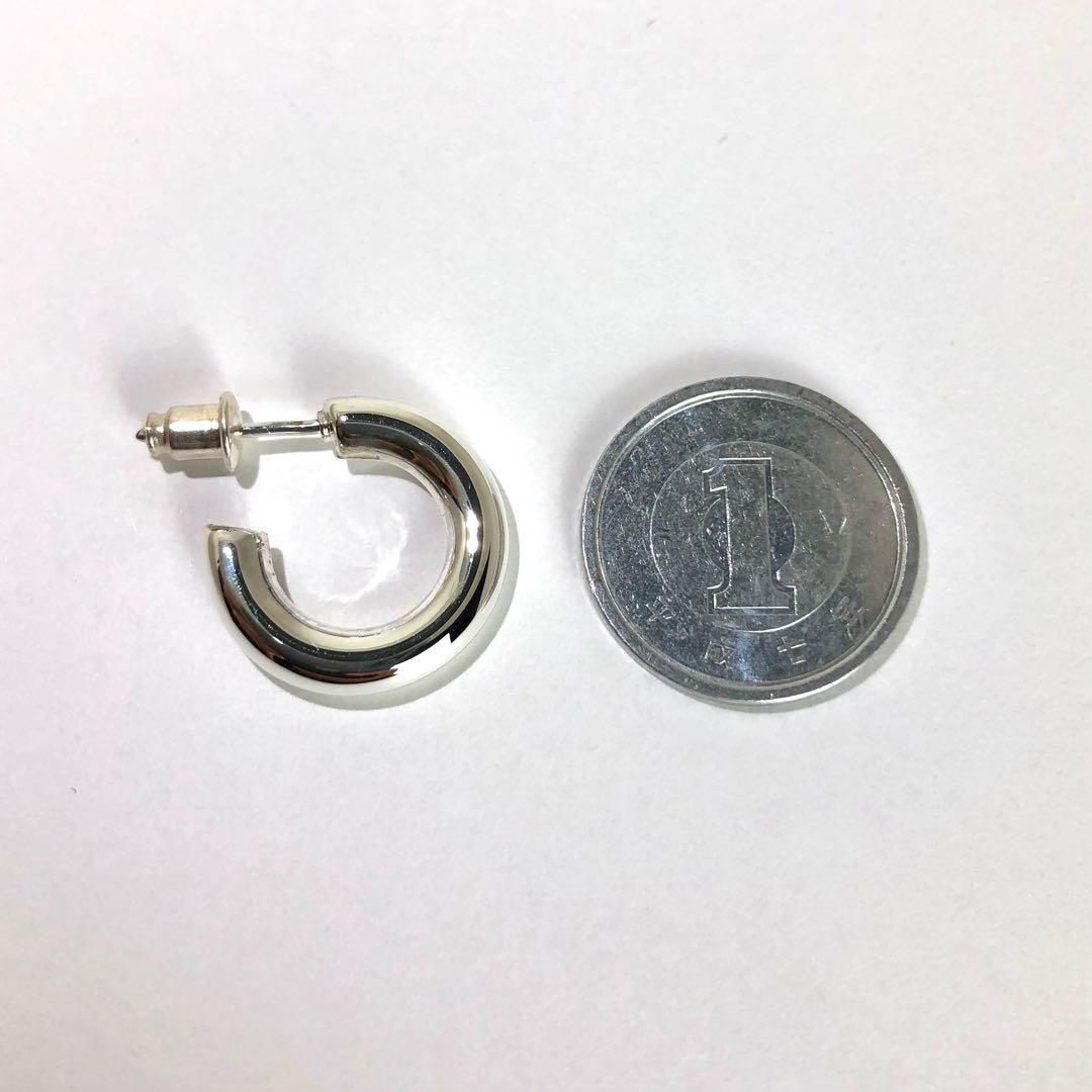 1003 シルバー　925 SILVER フープピアス　 刻印　両耳
