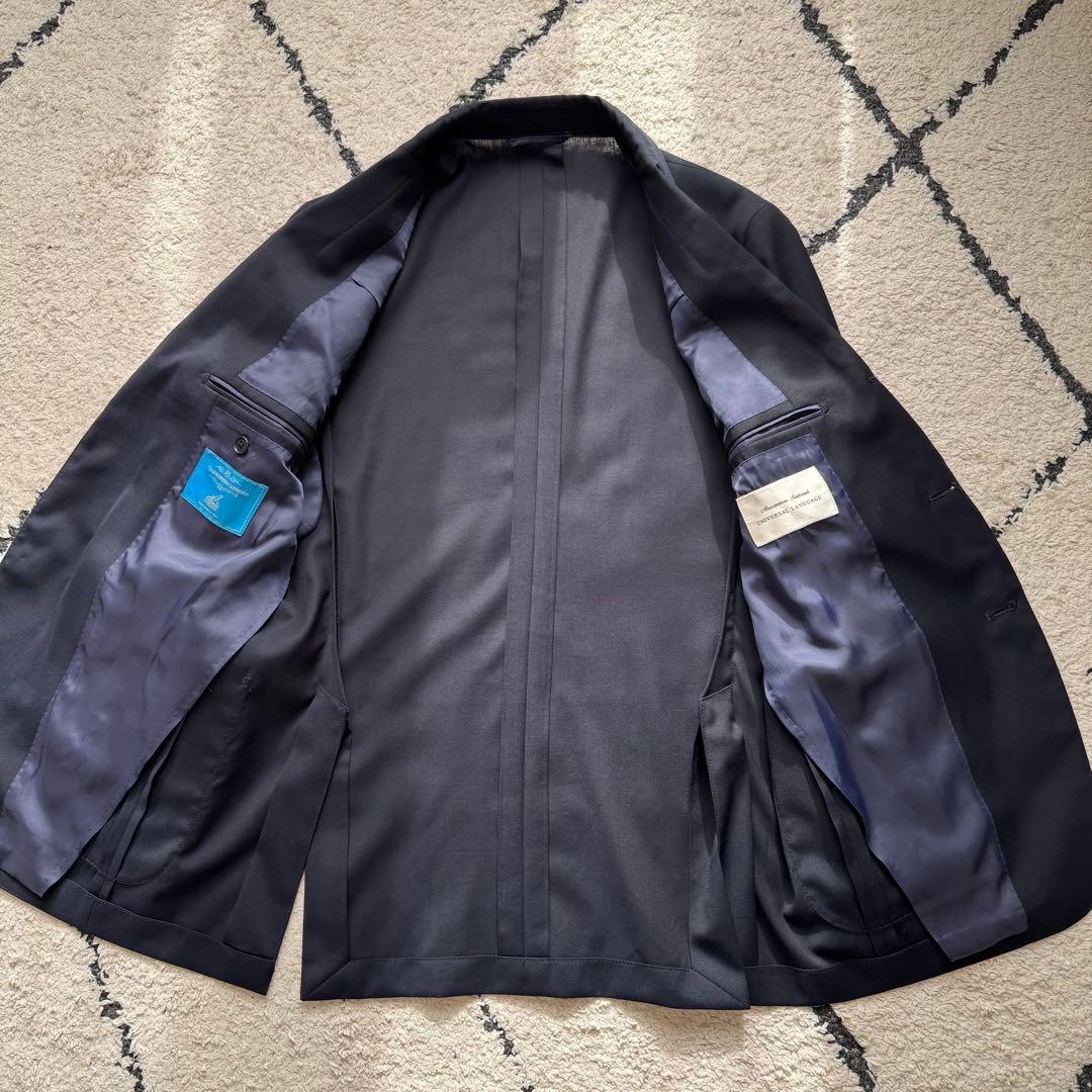 ユニバーサルランゲージ　カノニコ　スーツ　セットアップ　ネイビー　トラベル　L