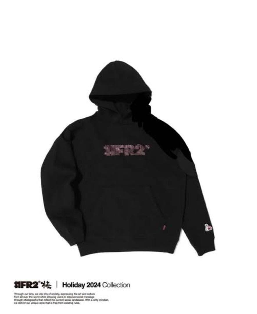 #FR2 梅 限定 Rhinestone Logo Hoodie L