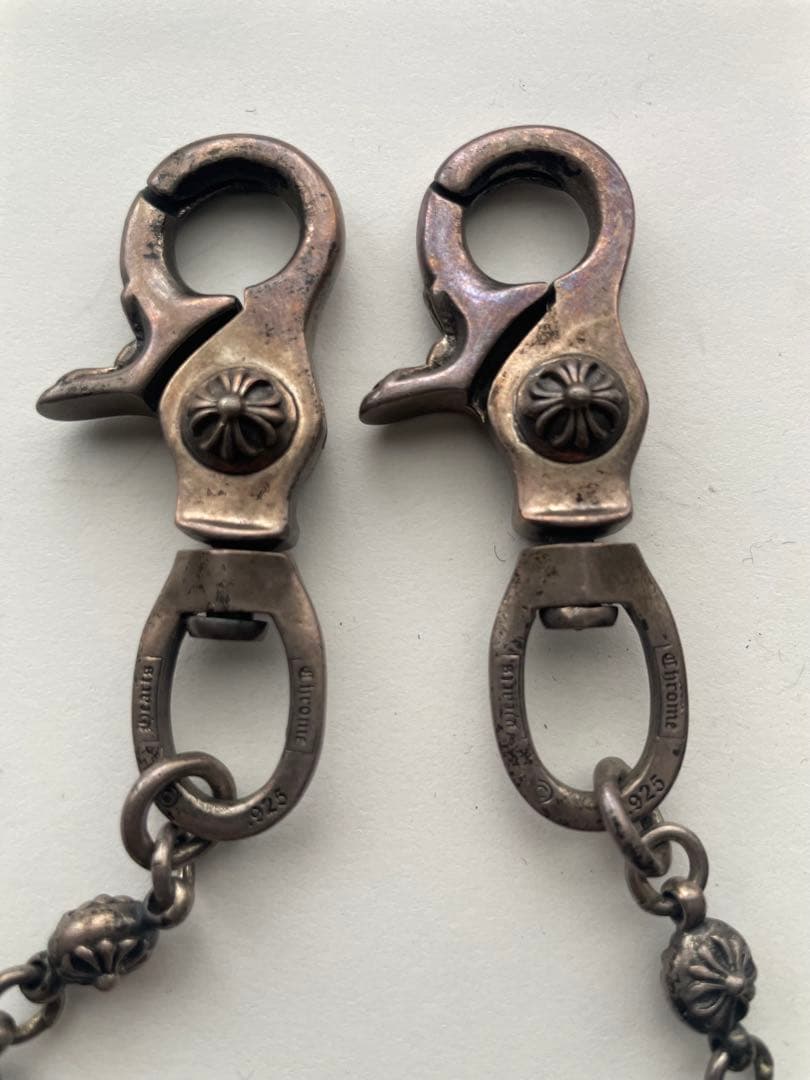 クロムハーツ2クリップクロスボールショートウォレットチェーン