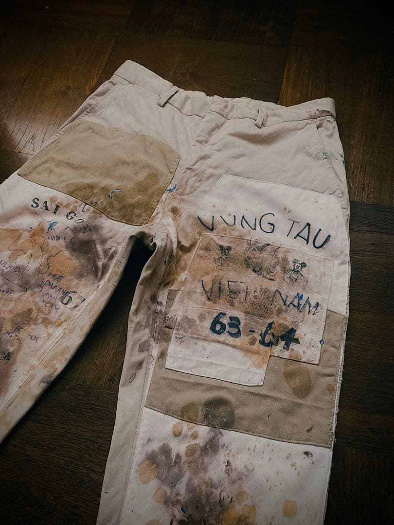 Ralph Lauren ダブルニー チノパン ペイント リメイク 古着