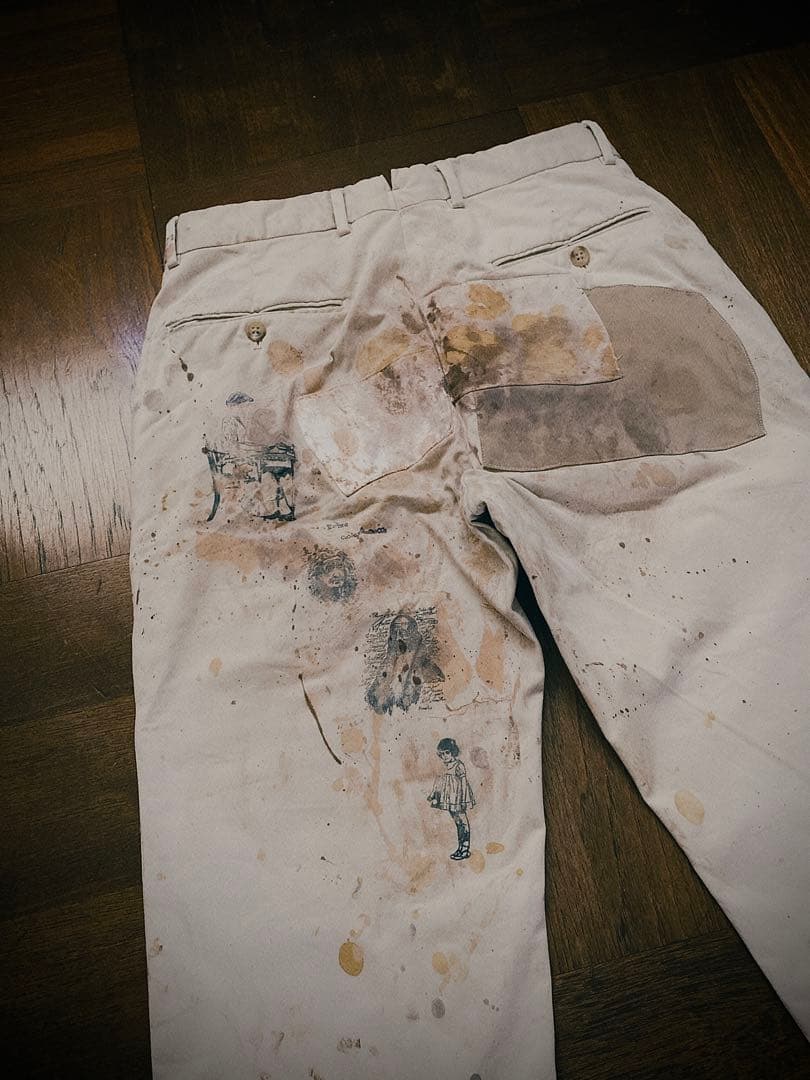 Ralph Lauren ダブルニー チノパン ペイント リメイク 古着