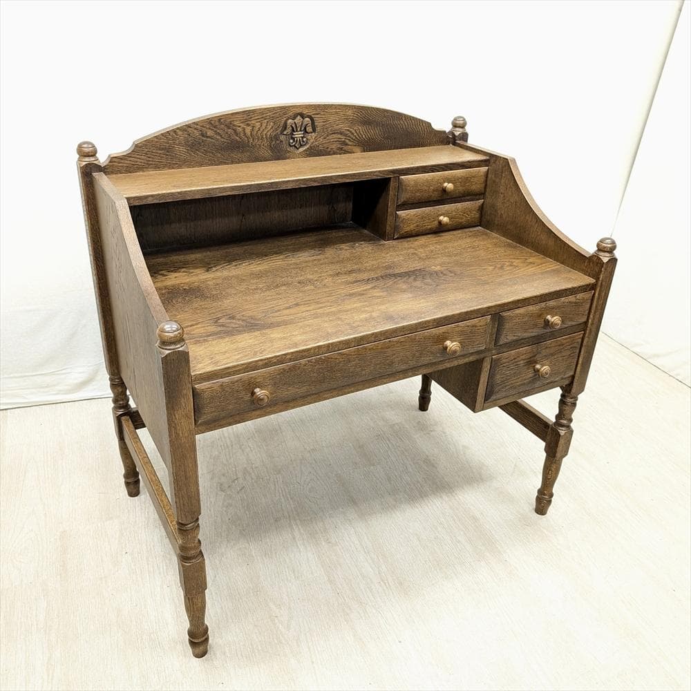 勇峰工芸　楢 ナラ材　学習机　勉強机　ワークデスク　パソコン　書斎　机　作業台