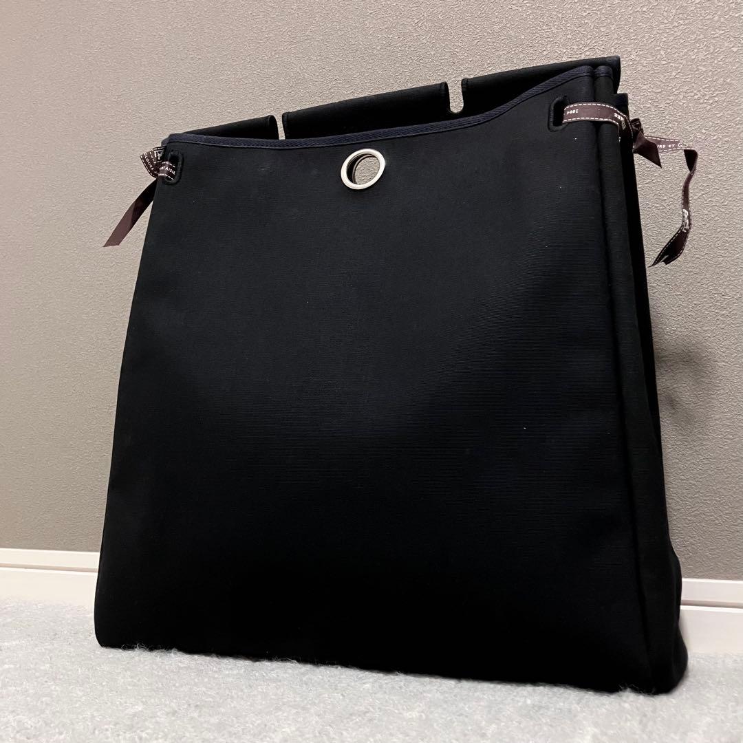 エルメス［エールバッグ］MM用　替えバッグ　ブラック　キャンバス　シルバー金具