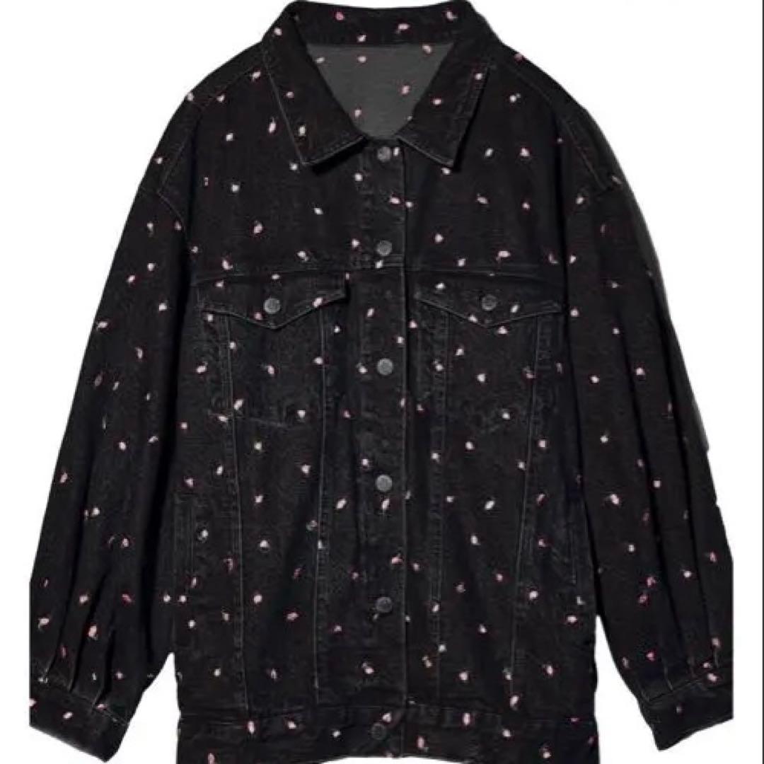 ジャケット・アウター ROSY LUCE EMBROIDERY FLOWER DENIM JACKET