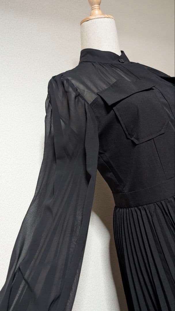 【新品未使用・タグ付】rienda シアー コンビ ポケット ワンピース