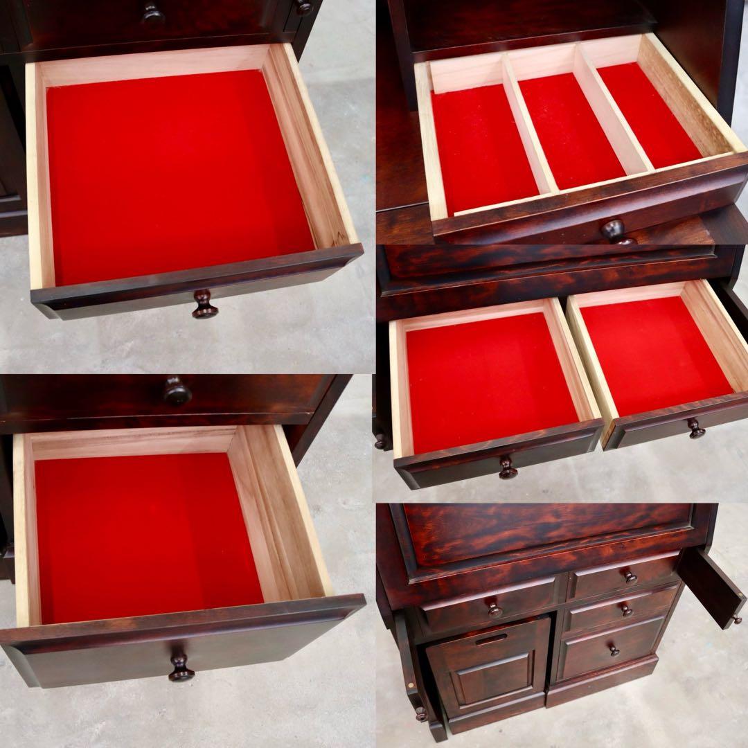 GMIS65○神居民芸 ライティングビューロー デスク キャスター付き椅子 鏡台