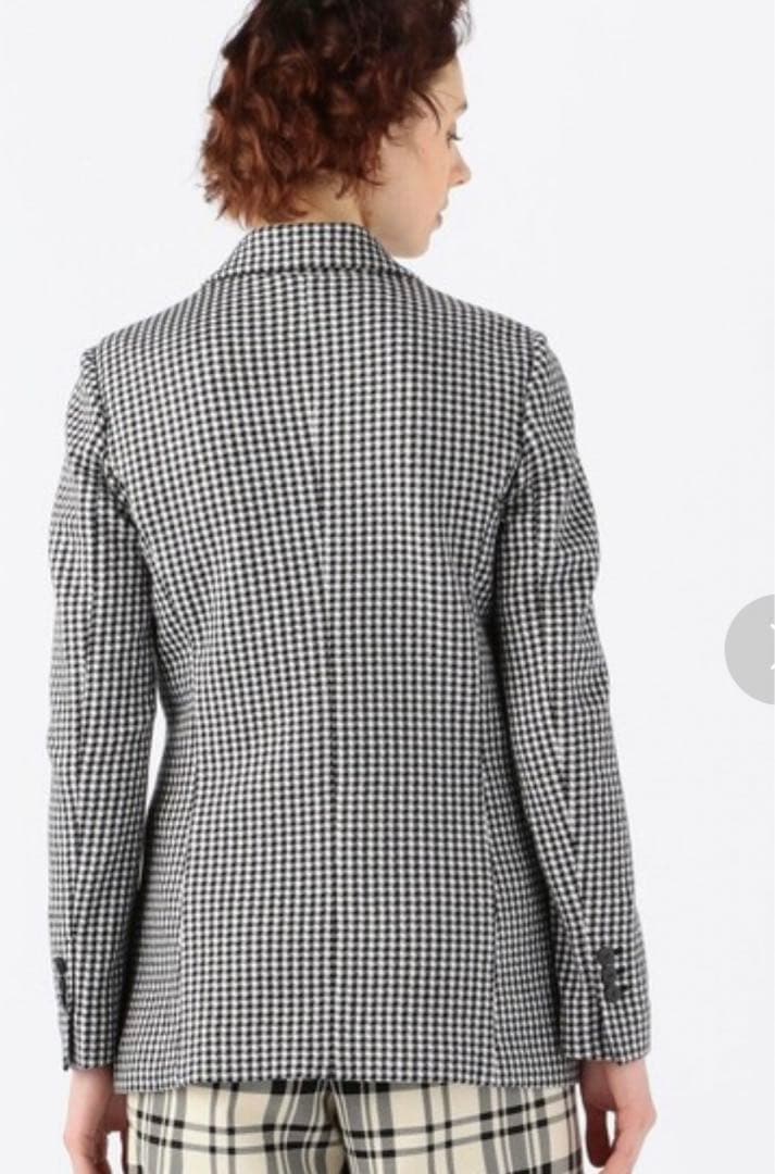 美品！CABaN コットンカシミヤ ギンガムチェックジャカードジャケット