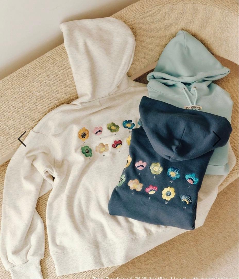 ボーイフレンド シーズン2 × ニコアンド【コラボ フーディー 】グレーLサイズ