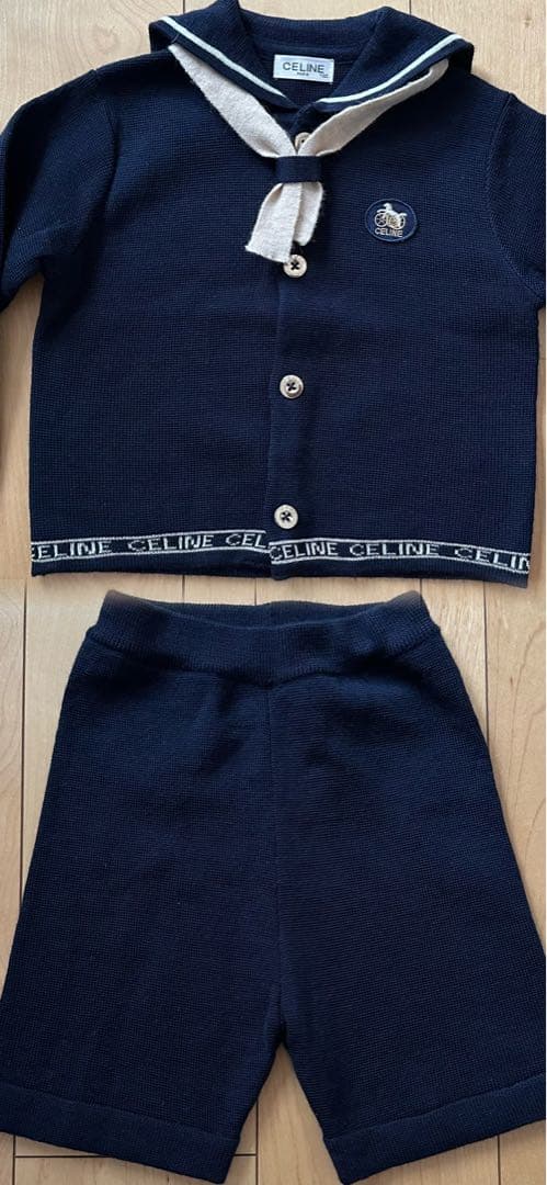 CELINE セーラー襟 上着とショートパンツ セット