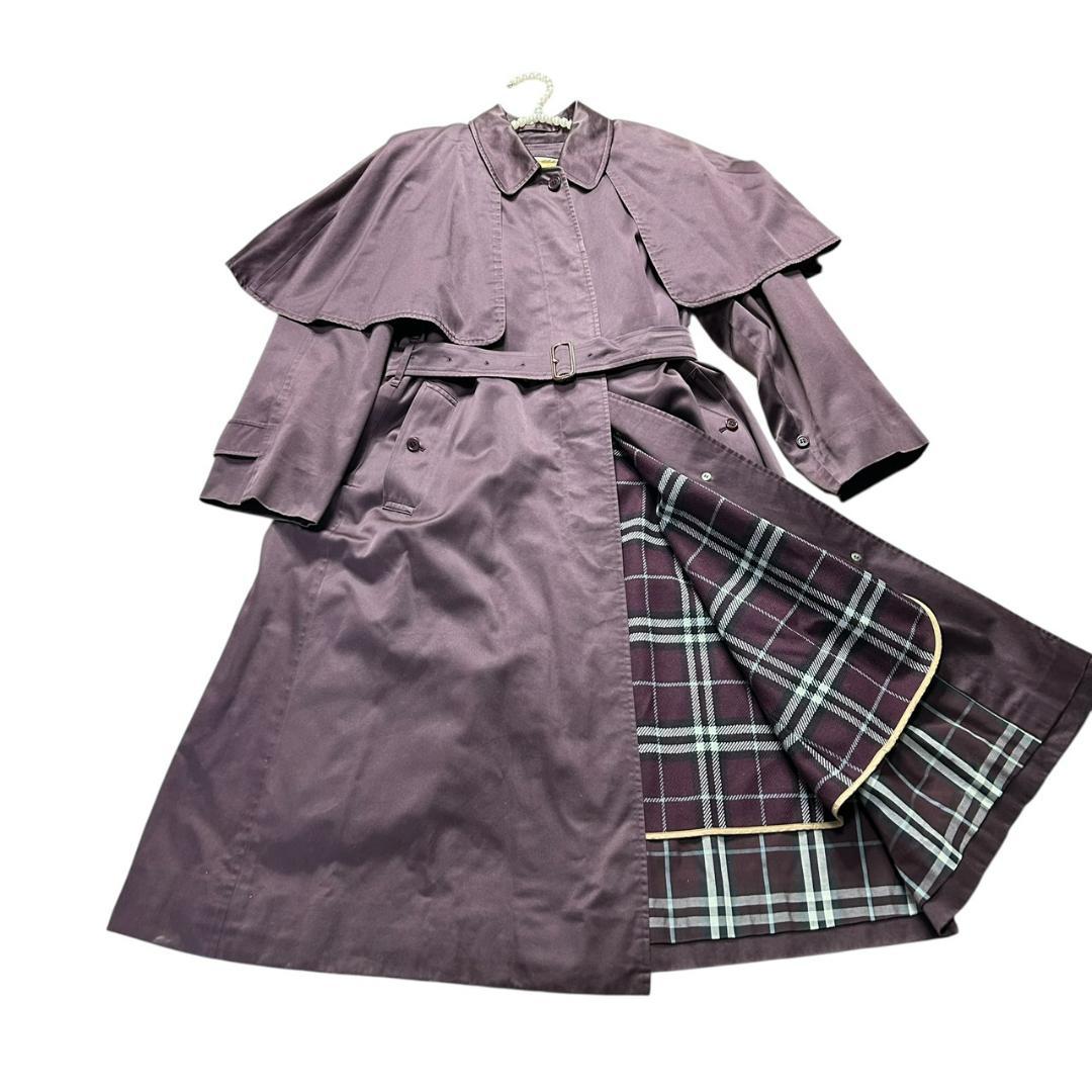 バーバリー Burberrys ライナー付 ケープ コート レディース 7AR