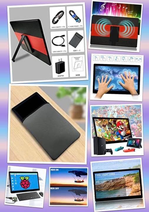 タッチパネル操作OK❣遅延なく高感度でストレスフリー♪❤4Kモバイルモニター