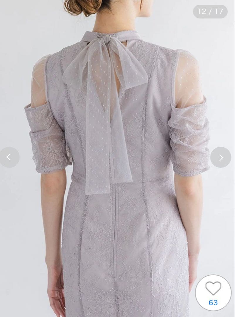 SNIDEL スナイデル　シアーショルダーレースドレス