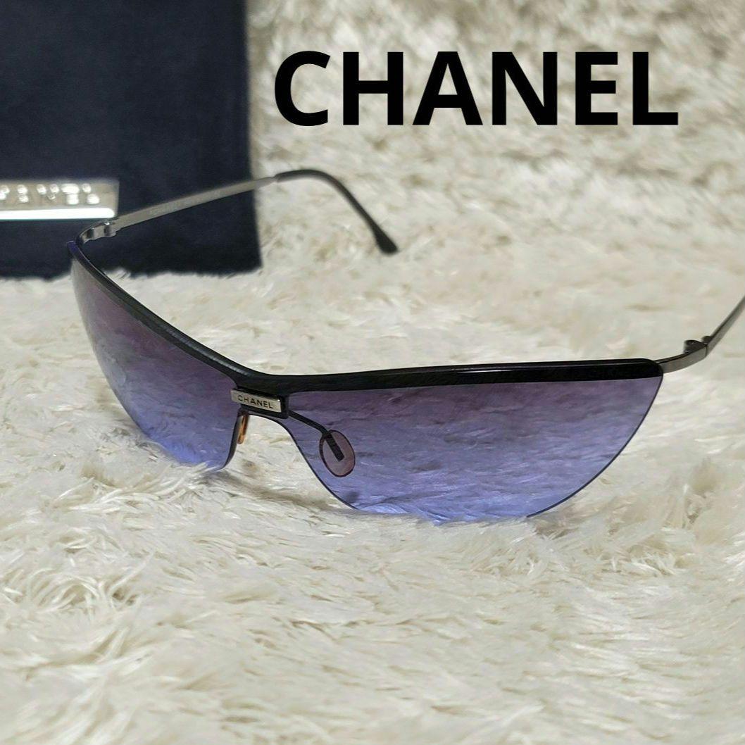 美品✨CHANEL シャネル スポーツスタイル サングラス ブルー系 保存袋