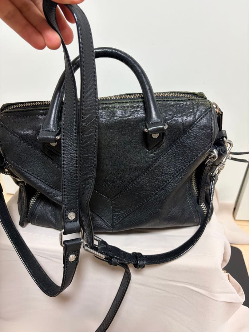 DIESEL ブラックレザー 2WAYハンドバッグ ショルダーバッグ 最安y2k