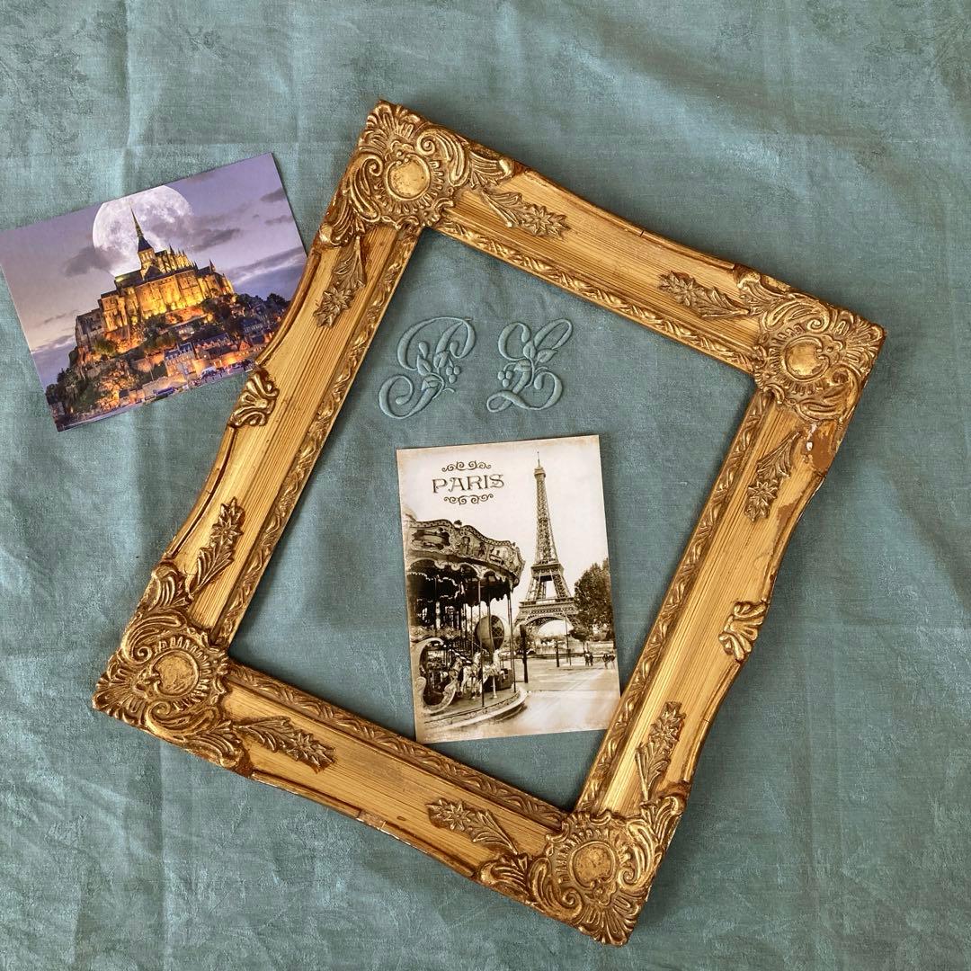 ♪フランスアンティーク 装飾模様が素敵なフレーム 額