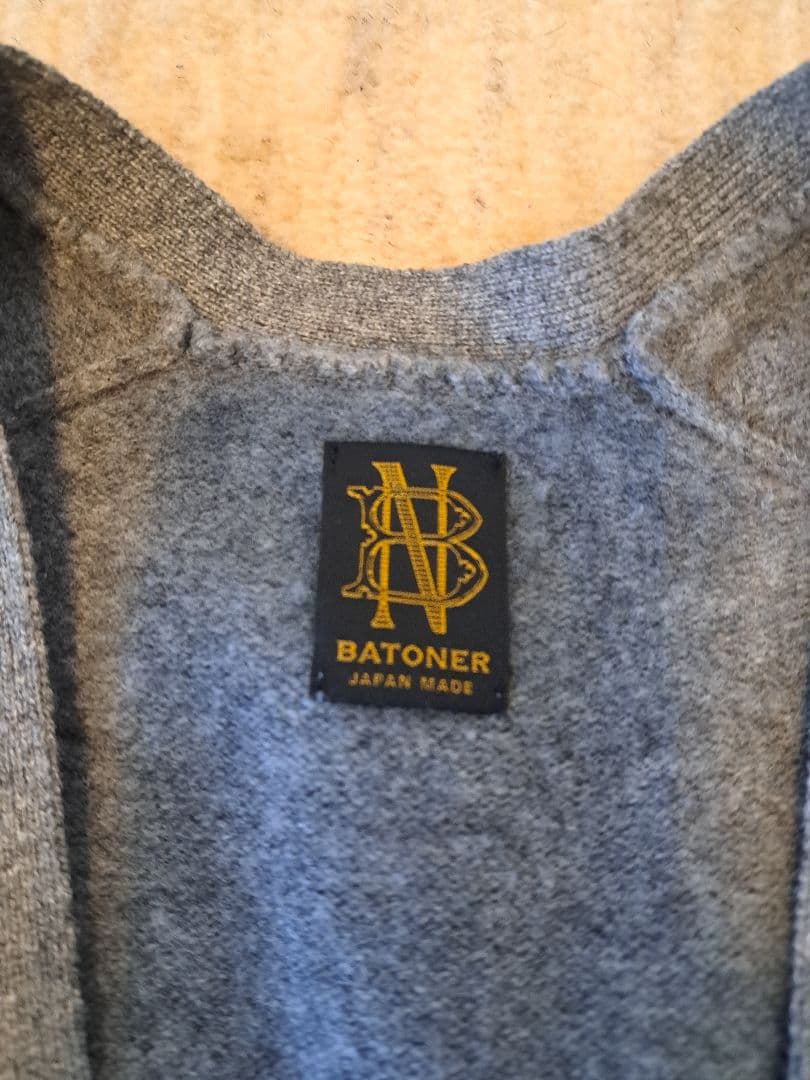 美品　BATONER　フリースウールカーディガン L　定価35000円