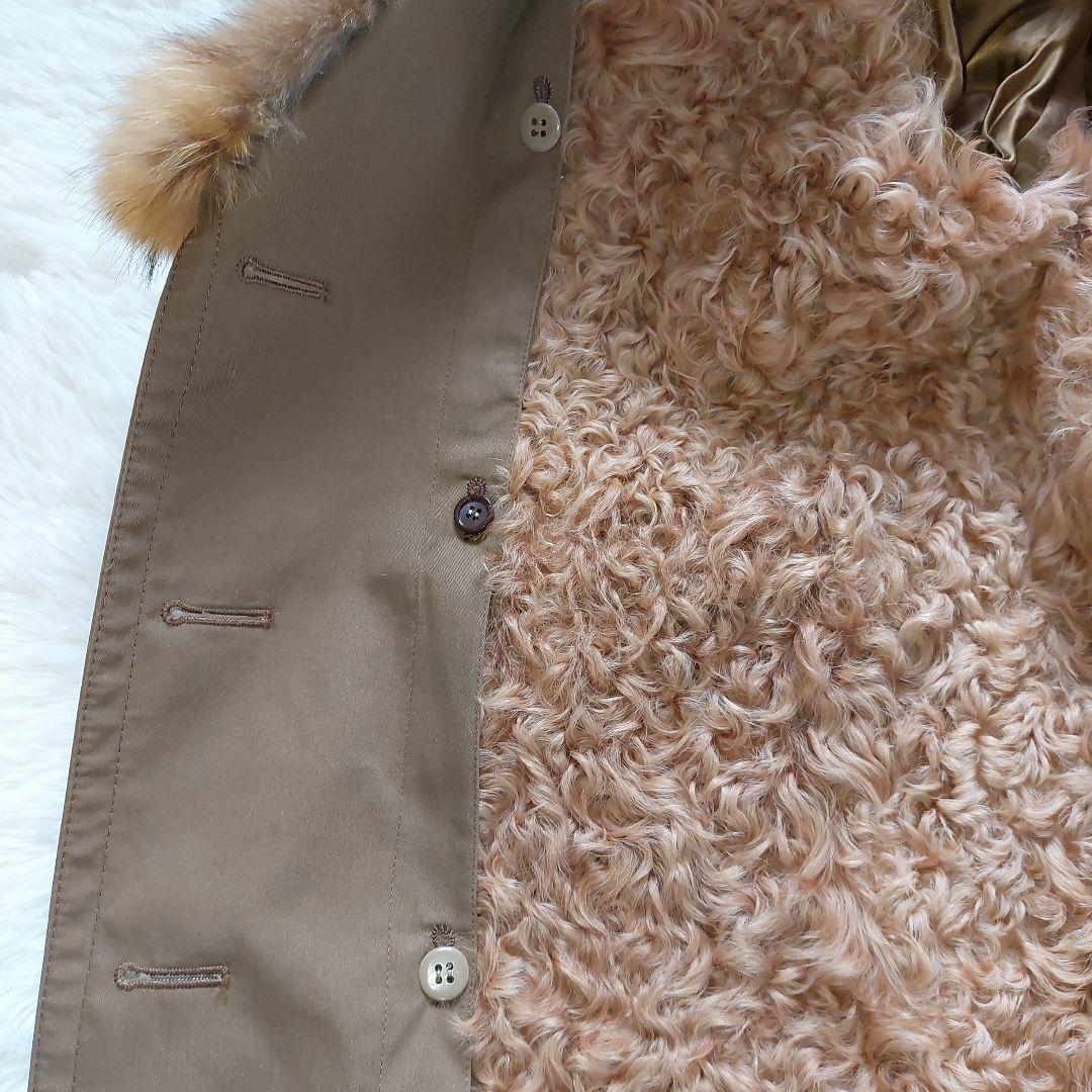 スイス製✨ROTINY 豪華ラムファーライナー ボリュームファー襟 ロングコート