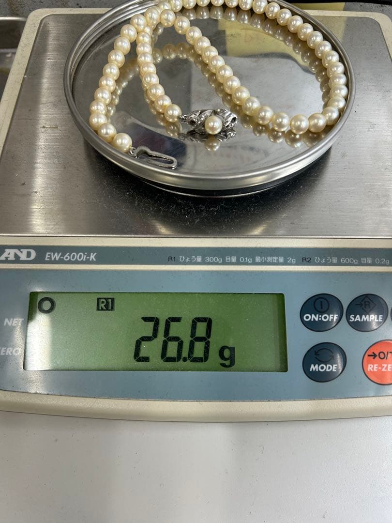 本真珠 ネックレス•イヤリングセット約40cm パール6.8ｍｍ、8mm