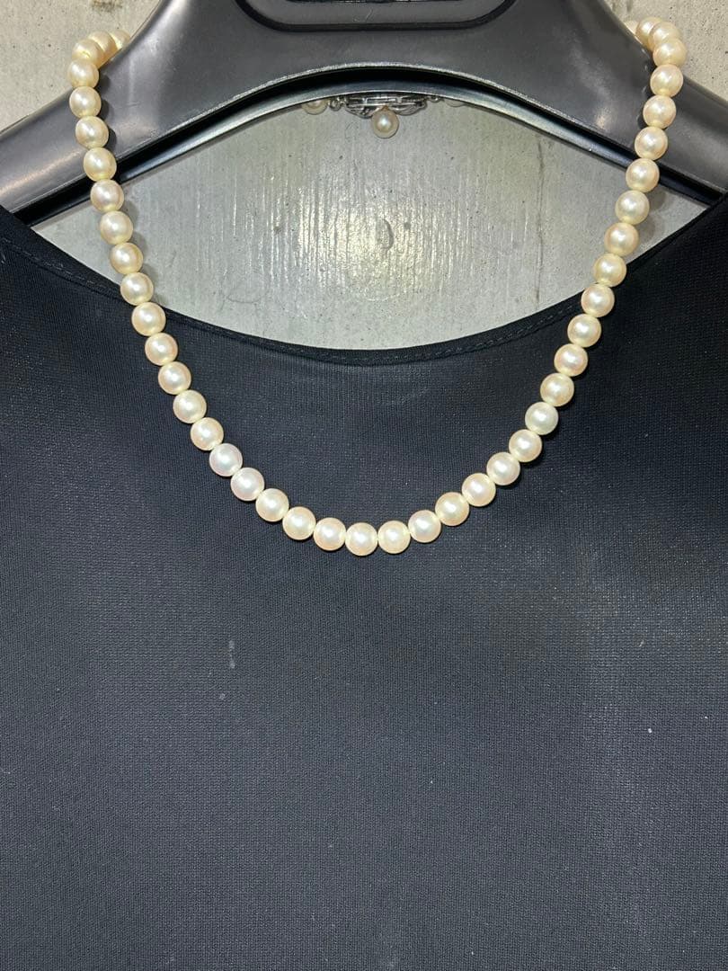 本真珠 ネックレス•イヤリングセット約40cm パール6.8ｍｍ、8mm