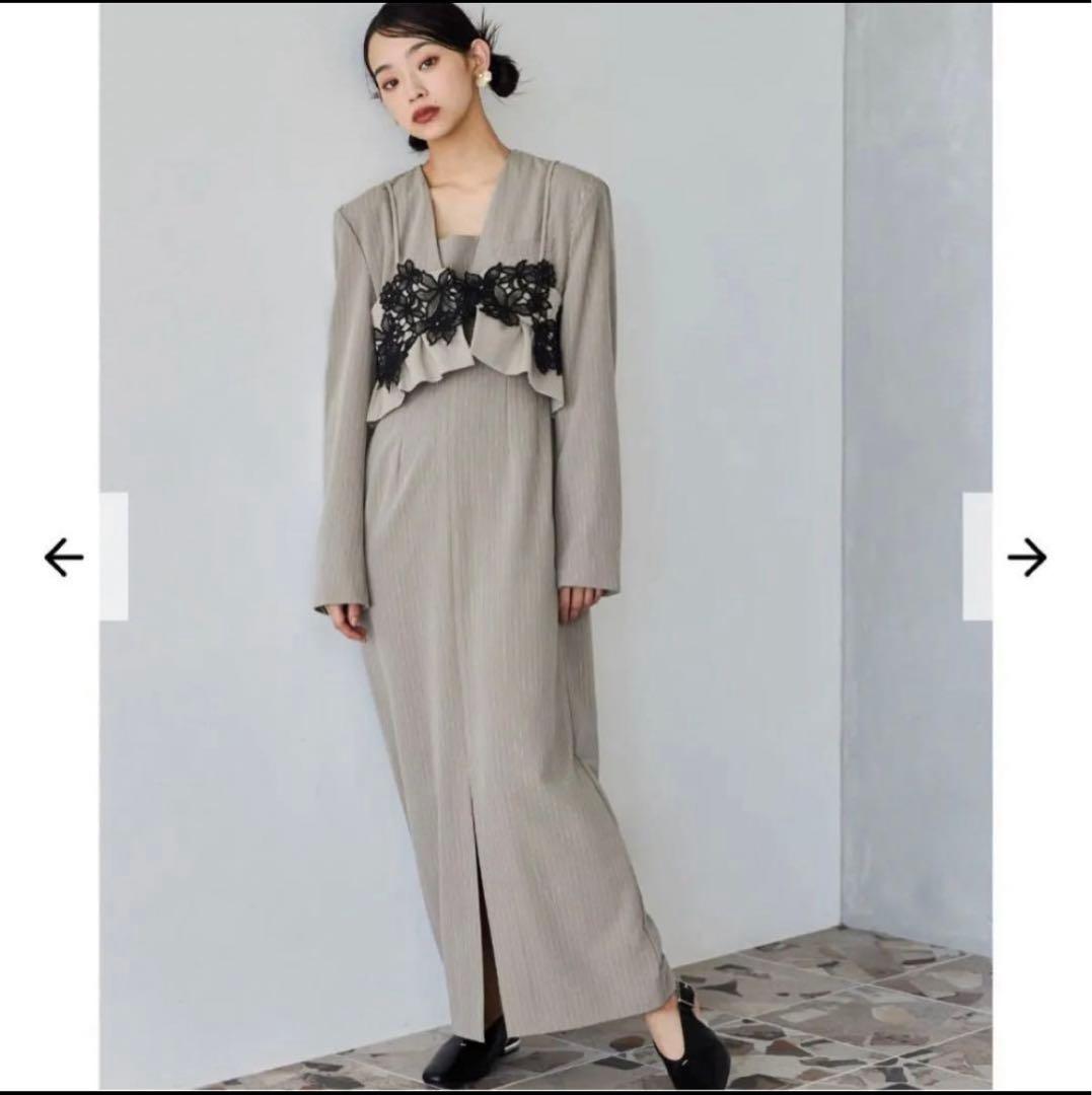 みやけ様　pinstripe tailored bustier dress