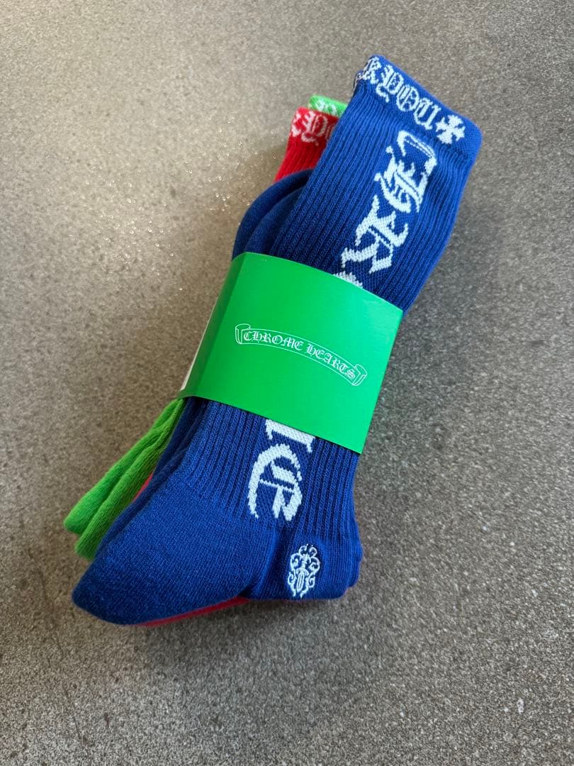 】CHROME HEARTS クロムハーツ　ロゴ柄ソックス3足