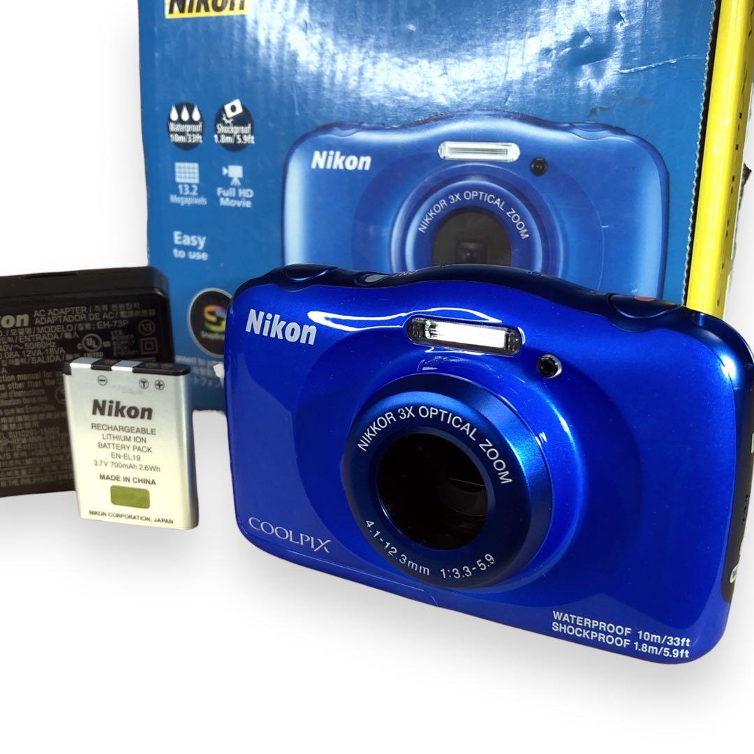 【美品】Nikon COOLPIX W100 デジタルカメラ　ブルー　コンデジ