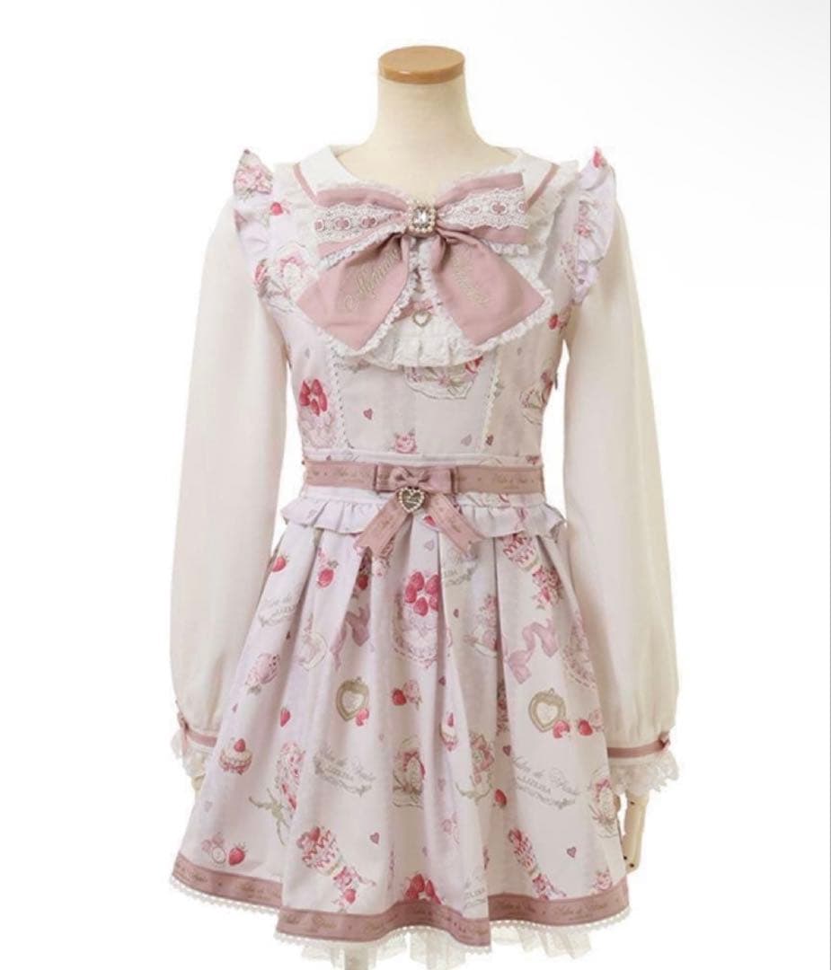 LIZLISA リズリサ Salon de Fraise柄ワンピース ピンク