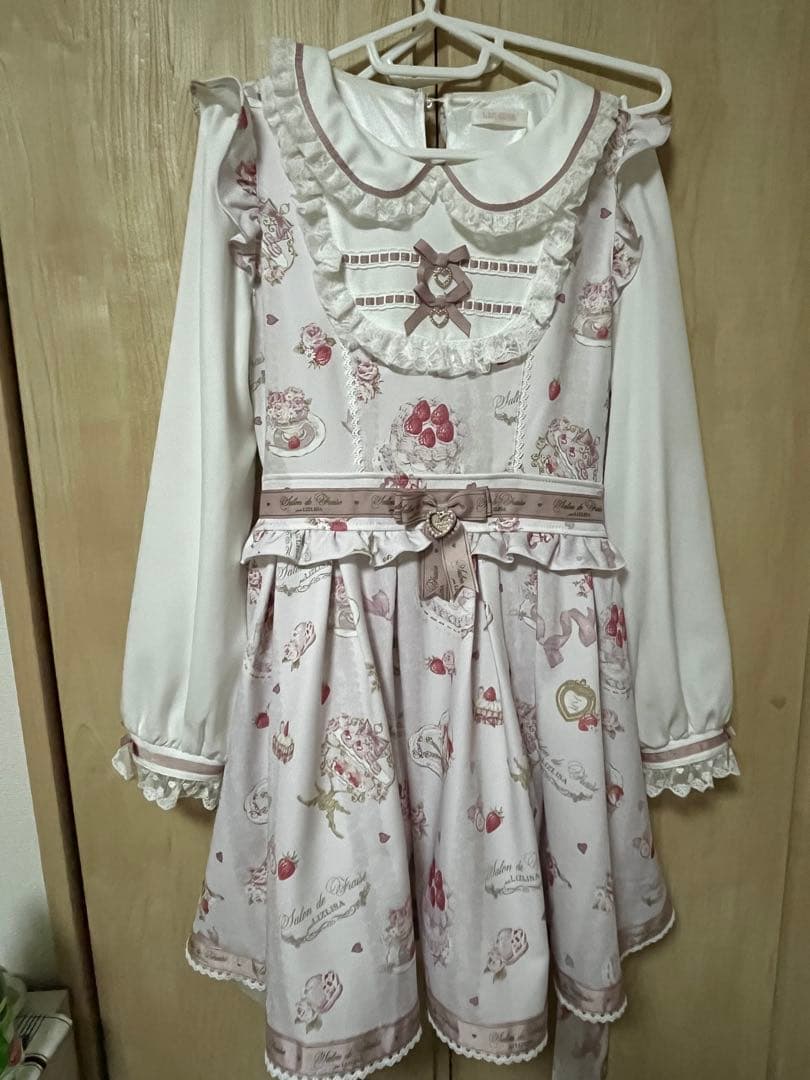 LIZLISA リズリサ Salon de Fraise柄ワンピース ピンク