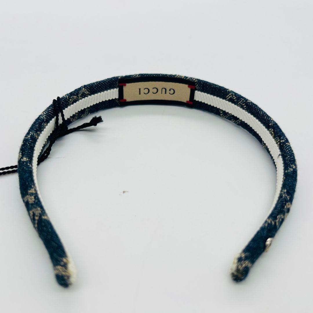 グッチ GGキャンバス　652835 カチューシャ ブルー系 デニム