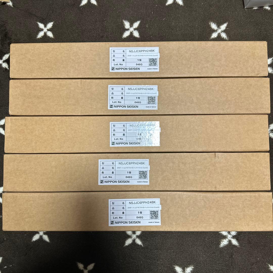 日本製線　パッチパネル　1U24ポート　NSJJC6PPH24BK 5個セット
