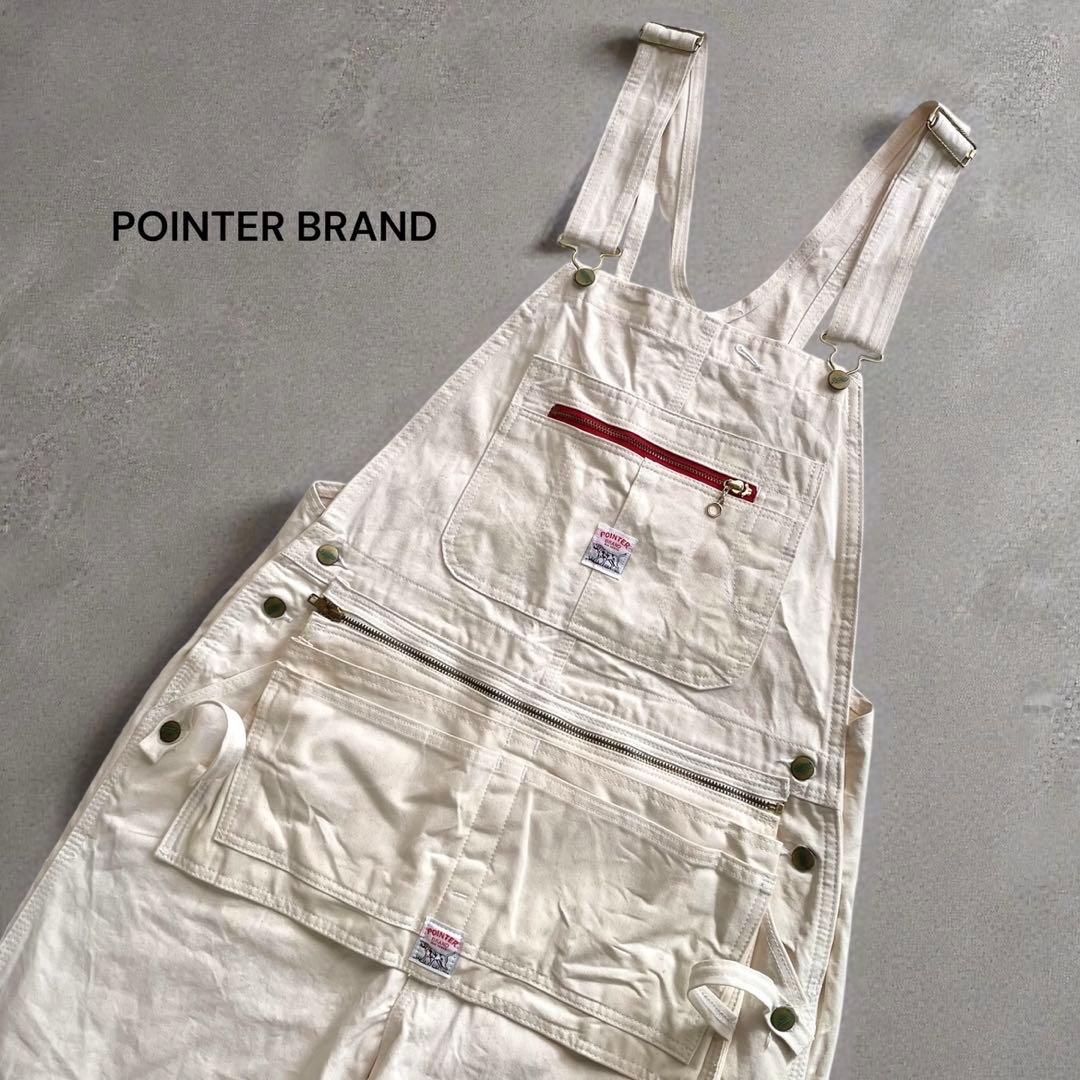希少✨POINTER ポインターエプロン付きUSA製W36デニムオーバーオール