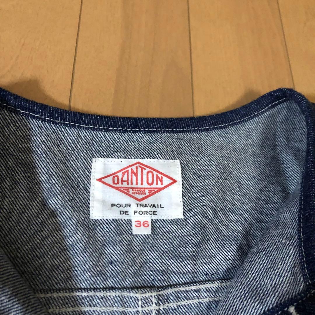 【DANTON】デニムノーカラージャケット